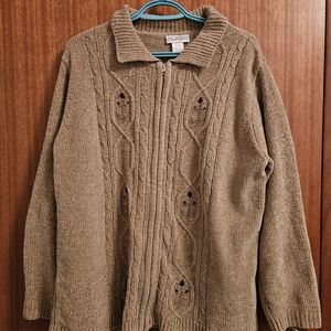 Women's Brown Cable Knit Sweater
